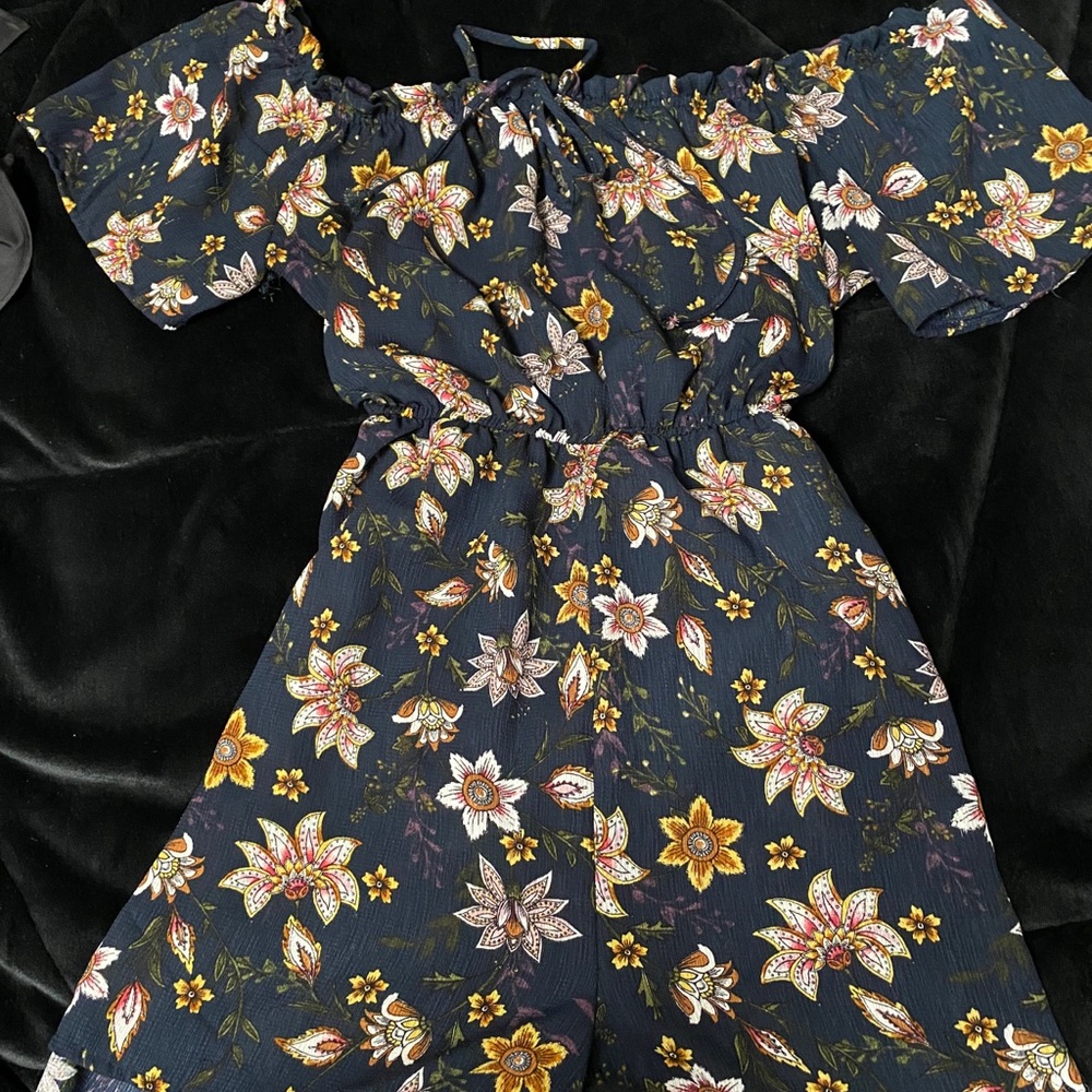 Floral off the shoulder romper